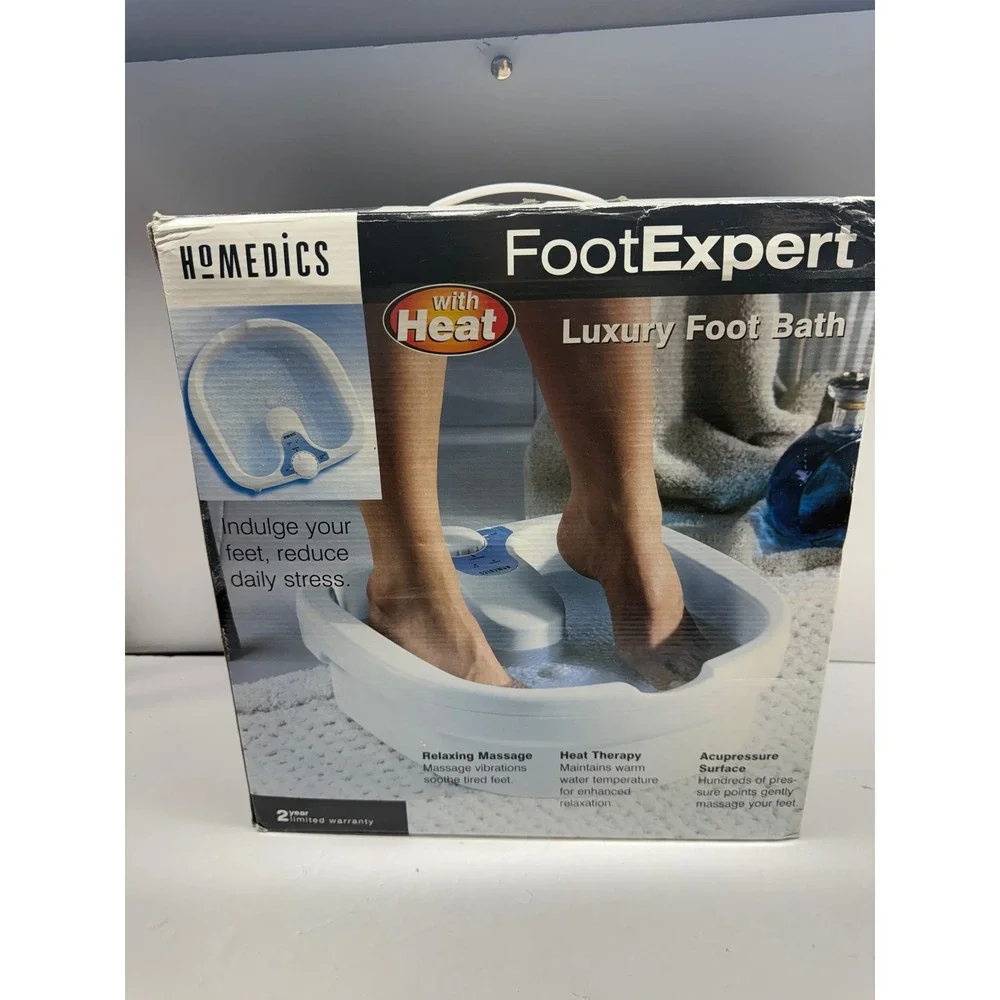 HoMedics FootExpert Luxury Foot Bath with Heat and Massage White FB-50